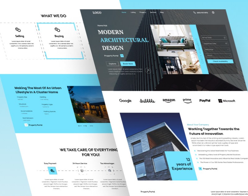 Website template for modern architectural design